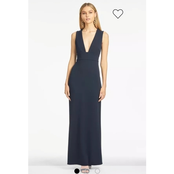 Sachin + Babi Dresses & Skirts - New Sachin & Babi Navy Blue Sleevless Deep V Neck Formal Maxi Gown Dress 10